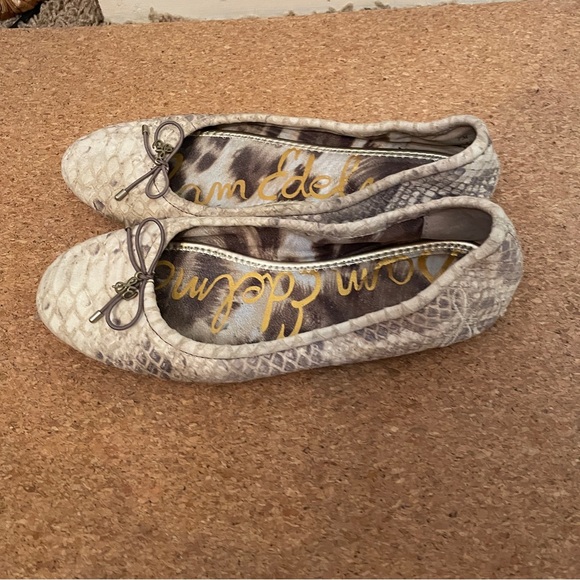 Sam Edelman Felicia Ballet Flat Embossed Leather Python Snake Print Size 7 shoes - Picture 4 of 10